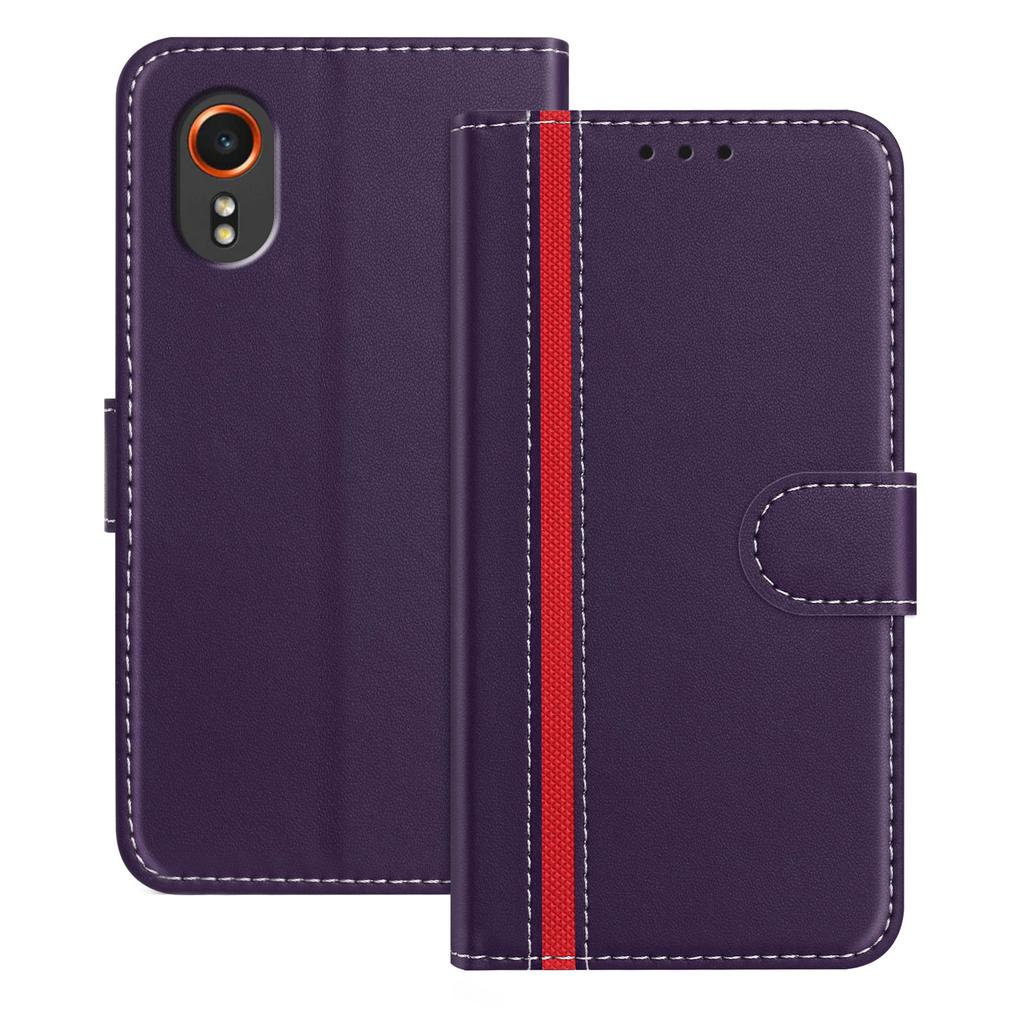 For Samsung Galaxy Xcover7 Phone Cases Wallet Stand Color Splicing Leather Cover with Magnetic Clasp