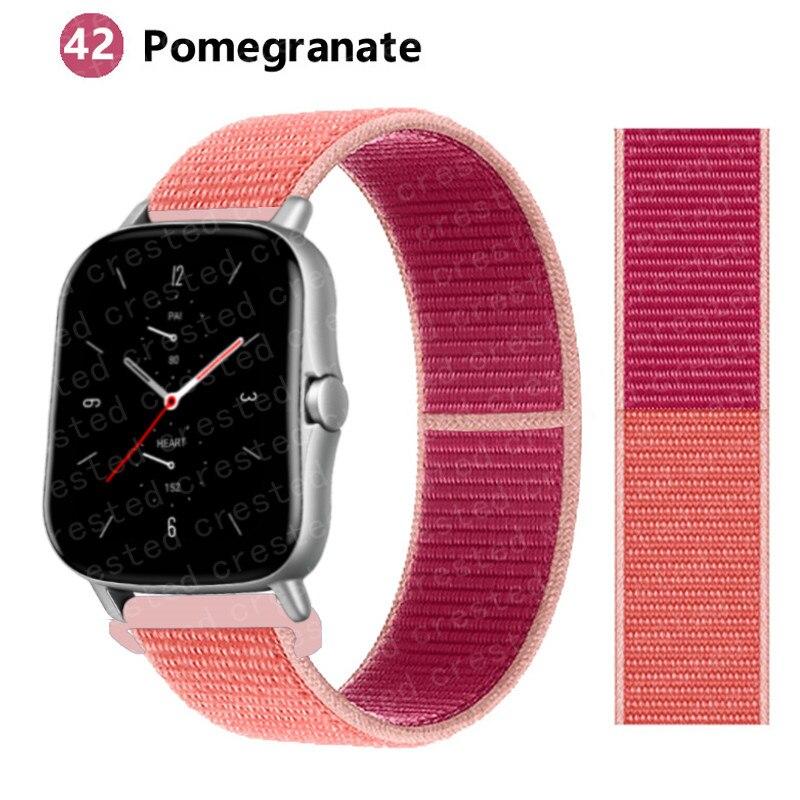 Нейлоновый ремешок 20 мм/22 мм для Amazfit GTS/2/2e/GTS2 Mini/GTR 42 мм/47 мм/GTR2/2e/stratos 2/3, спортивный ремень с петлей, браслет, ремешок Amazfit bip