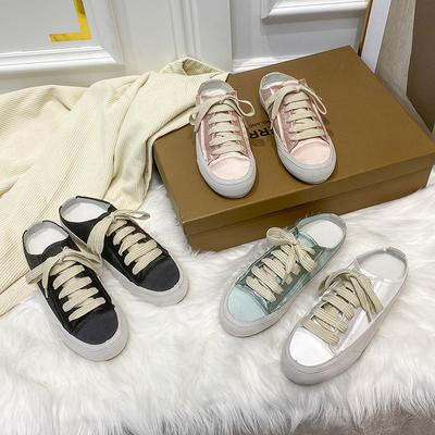 Женские туфли-лодочки, летние новые атласные шелковые маленькие белые туфли, женские повседневные полутапочки на одну ногу для женщин