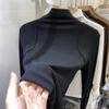 Футболка с высоким воротником и американской футболкой с длинными рукавами, женская модная облегающая футболка