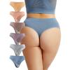 6 шт. женские стринги больших размеров, трусики, нижнее белье, высокая эластичность, низкая посадка, сексуальные, хлопковые, удобные, Т-образные стринги