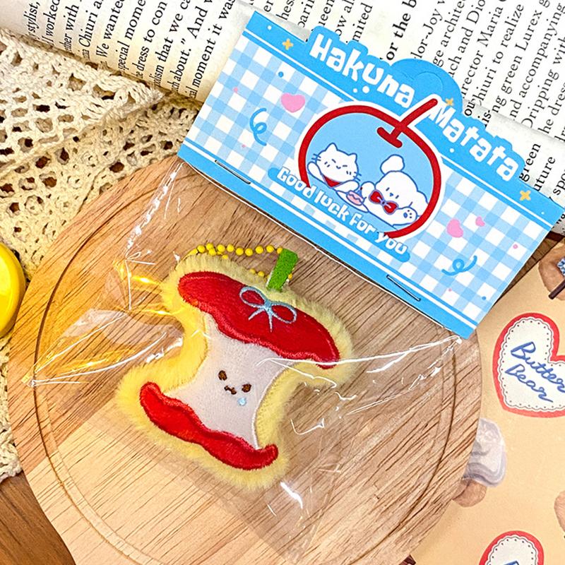 Cute Plush Fruit Plush Doll Key Chain Creative Fruit Core Pendant Backpack Hanging Decoration Accessories Gifts