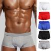 Men Boxer Briefs Mid-rise Wide Elastic Waistband Letter Print Solid Color Boxer Underwear