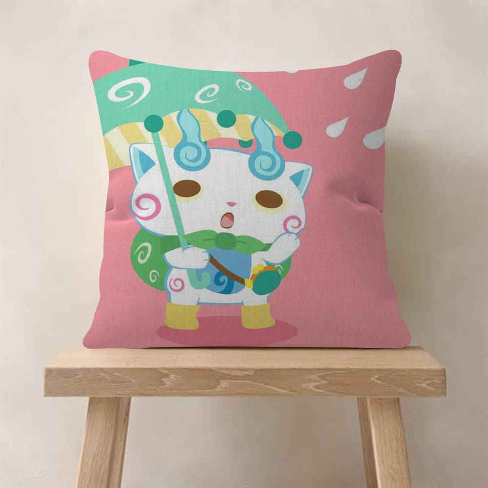 Anime Yokai Cute Watch Maple Design Cushion Cover Happy Autumn Harvest decor Holiday Decorati Pillow Cover
