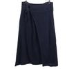 Plantation Made In Japan Linen Blend Long Length Wrap Skirt M Navy Women Used