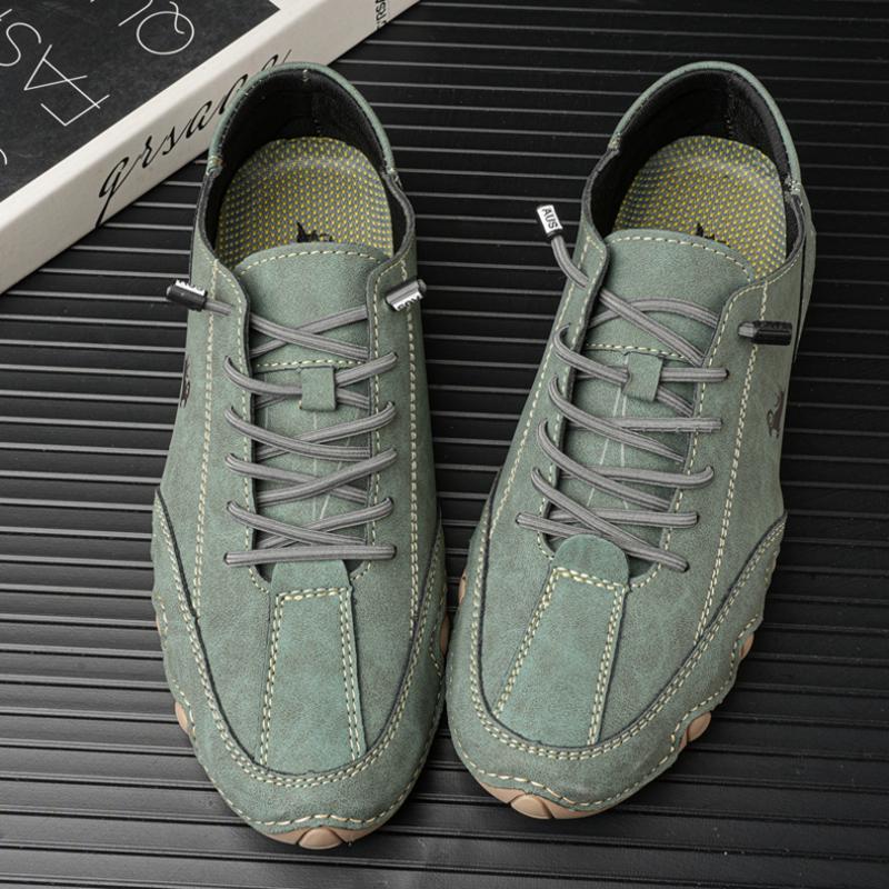 Повседневная обувь для мужчин. Удобные мокасины на плоской подошве. Дизайнерская спортивная обувь класса люкс. Модные кожаные кроссовки для мотоциклистов.