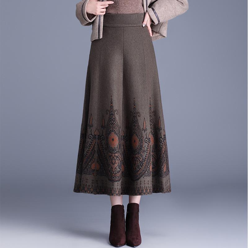 Женское стильное вязаное шерстяное платье с ниспадающей юбкой А-силуэта миди, новинка Осени/Зимы 2025