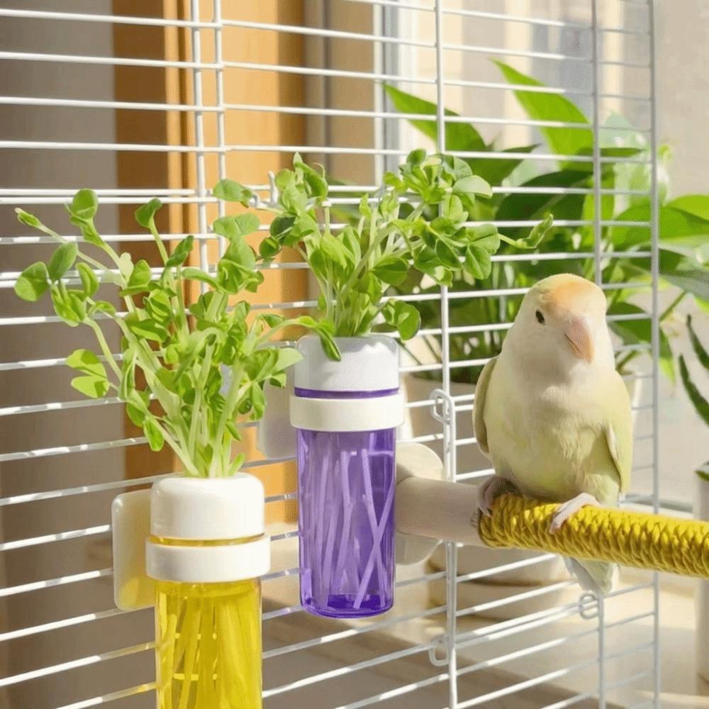 Water-Storage Parrot Hydroponic Plant Preserver Hanging Vegetable Water Feeder Budgie Cage