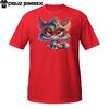 Grumpy Nerd CaT Shirt Mens Womens Tees Top – Angry Cartoon Kitten with Big Red Glasses Unisex