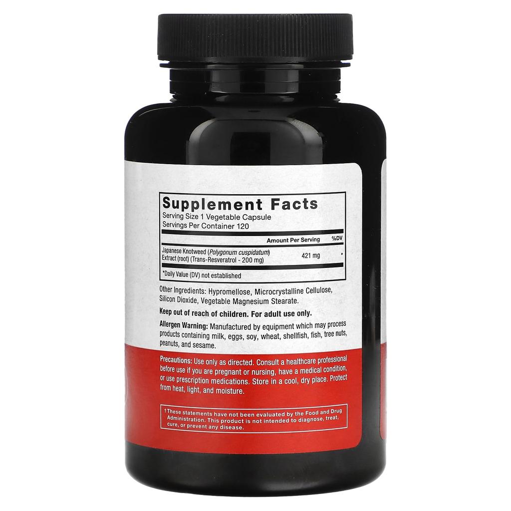 Force Factor Resveratrol, 200mg, 120 Veggie Capsules
