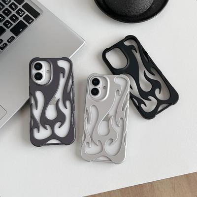 Теплоотвод для чехла iPhone Однотонный Полый Пламя Матовый Мягкий Чехол для Телефона Sier для iPhone 16 Pro