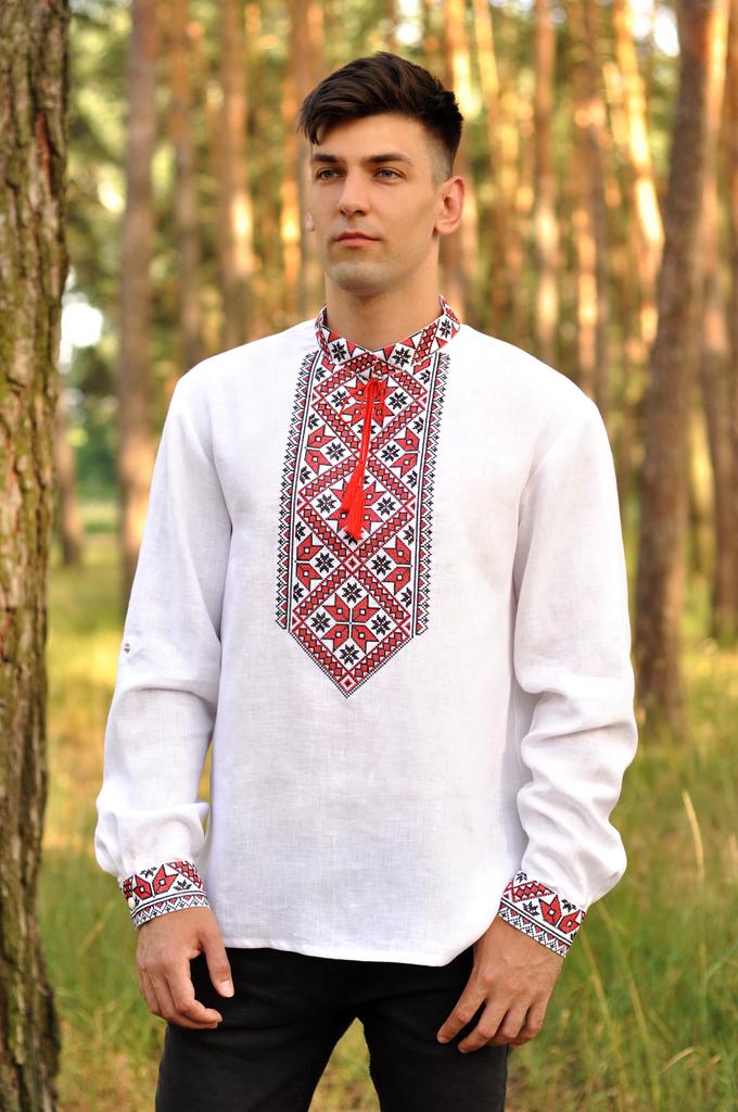 Этническая мужская вышитая сорочка с длинным рукавом, украинская рубашка с вышивкой, народная мужская вышиванка, вышиванка натуральный лен