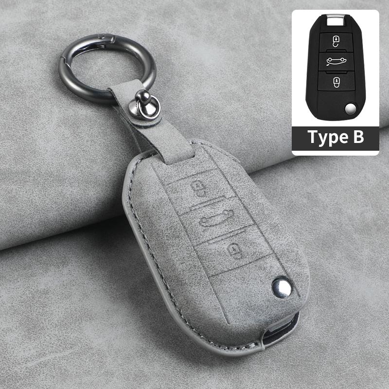 Leather Car Flip Key Case Cover for Peugeot 208 308 408 508 2008 3008 4008 5008 306 407 807 for Citroen C1 C3 C4 CACTUS C6 C8