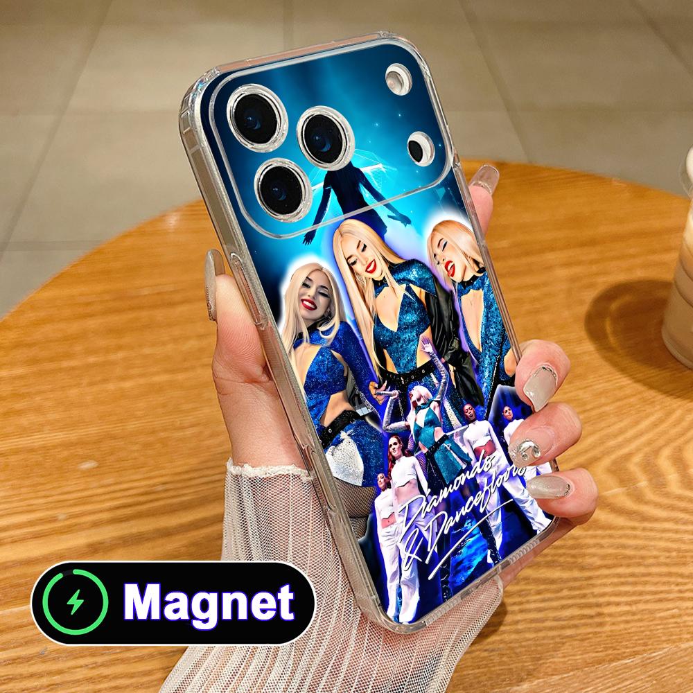 Модный прозрачный чехол для мобильного телефона Ava Max из ТПУ с Magsafe для iPhone 17 16 15 14 13 12 11 Air Pro Max Plus Mini Цветная крышка