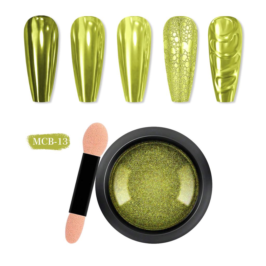 Титановая пудра для дизайна ногтей, Зеркальная мука, сплошной цвет, гальваническое покрытие, волшебная зеркальная пудра, набор блесток для дизайна ногтей Mcb