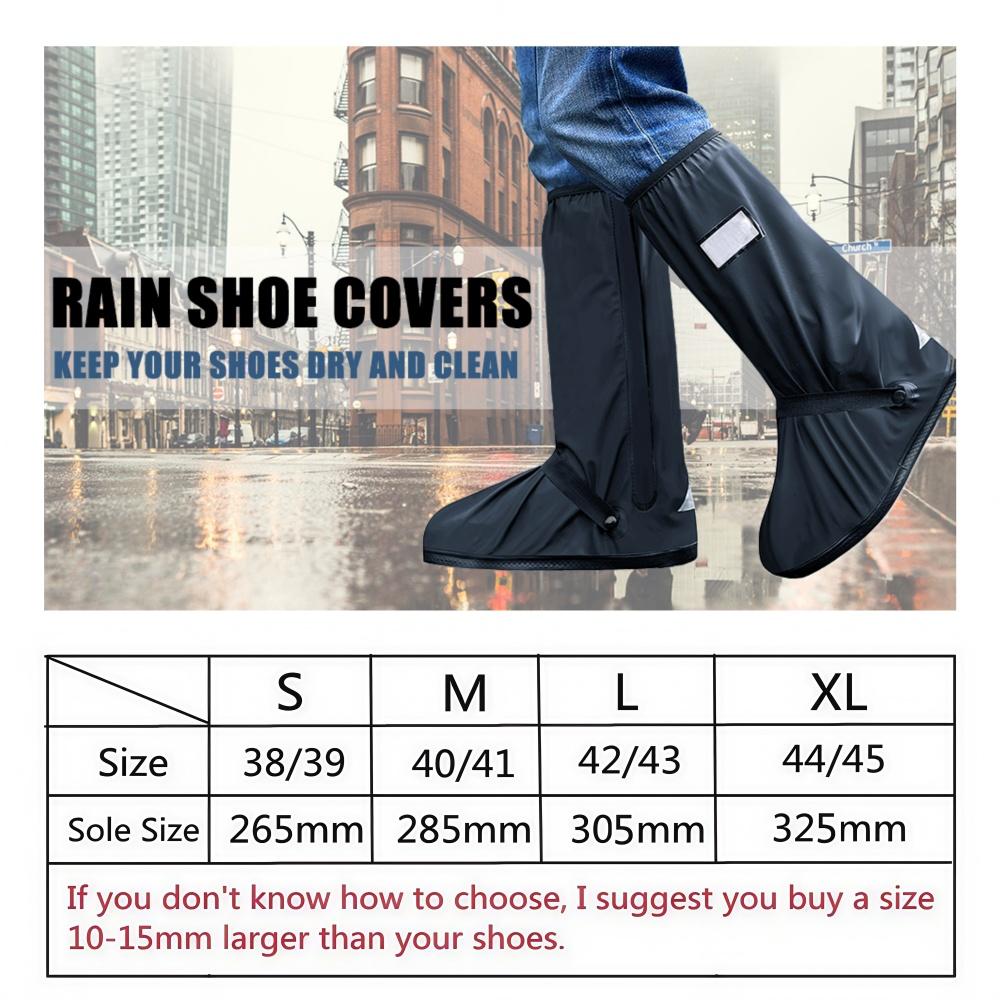 Чехол для обуви Rain Boot, черный, водонепроницаемый, с отражателем, высокие прозрачные пылезащитные чехлы для мотоцикла, велосипеда, дождевик для мужчин и женщин
