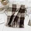 High End Imitation Cashmere Plaid Scarf Versatile and Warm In Winter  Women's Neck Scarf  Fringed Shawl