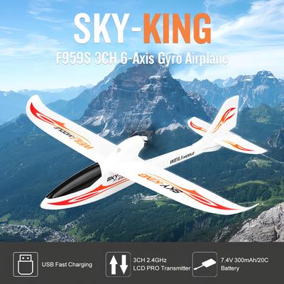 WLtoys F959S Радиоуправляемый самолет с неподвижным крылом SKY-King 2,4G 3CH 6-осевой гироскоп с дистанционным управлением Самолет Планер RTF