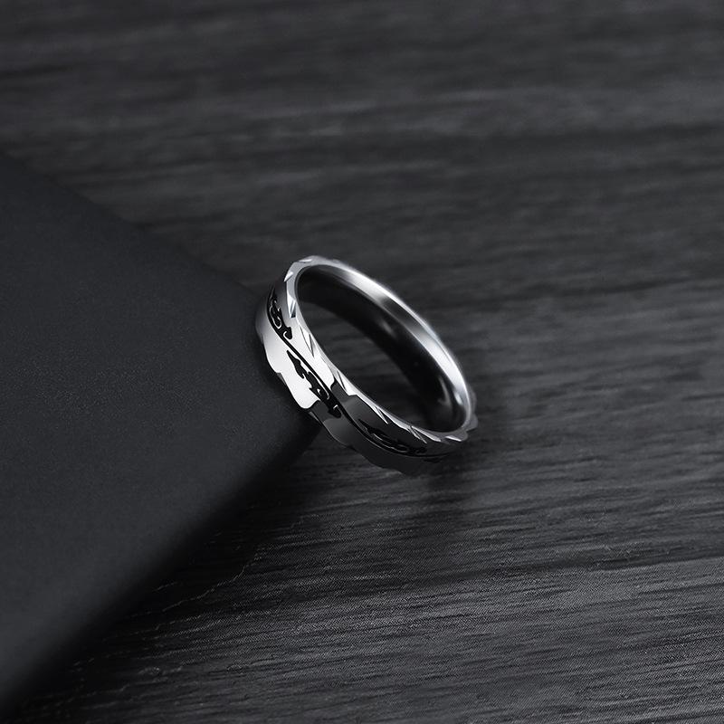 Мужское кольцо из титановой стали с узором «Дракон» — уникальное, не выцветающее, простое модное украшение для указательного пальца