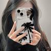 Летний Черный Кокосовая Пальма iPhone16promax для Apple 15plus противоударный 15 прозрачный 14 мягкий креативный xs