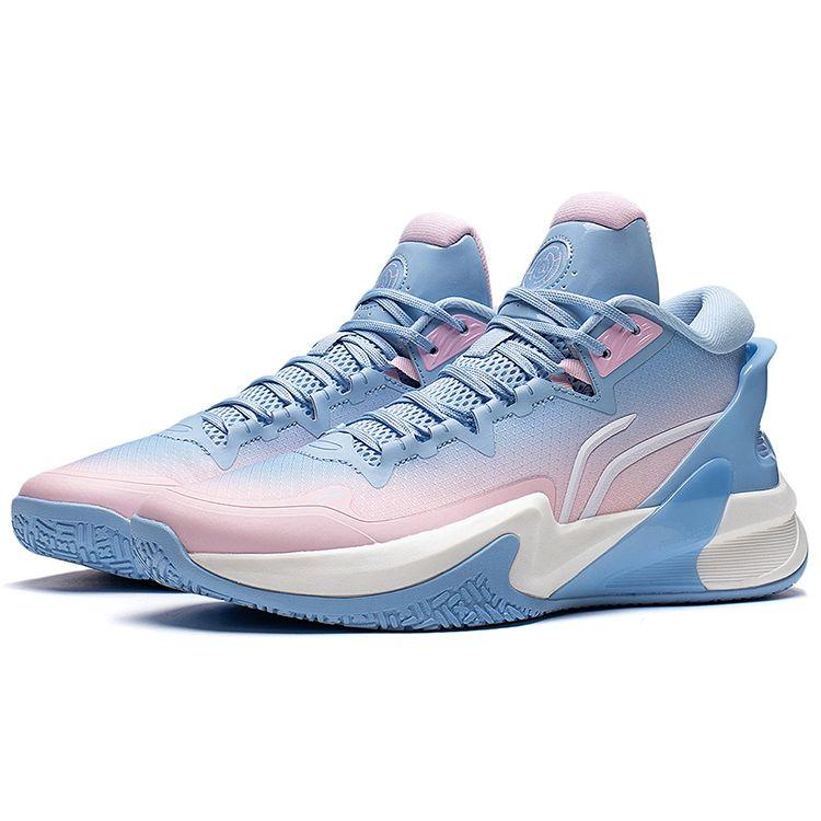 Баскетбольные кроссовки Li Ning Light Speed 1.0 с высокой устойчивостью к истиранию, дышащие, мужские, синие, розовые, ABAS097-5