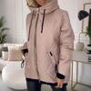 Женское пуховое пальто с капюшоном, на кулиске, с длинными рукавами, однотонная хлопковая куртка с карманами, легкая теплая верхняя одежда