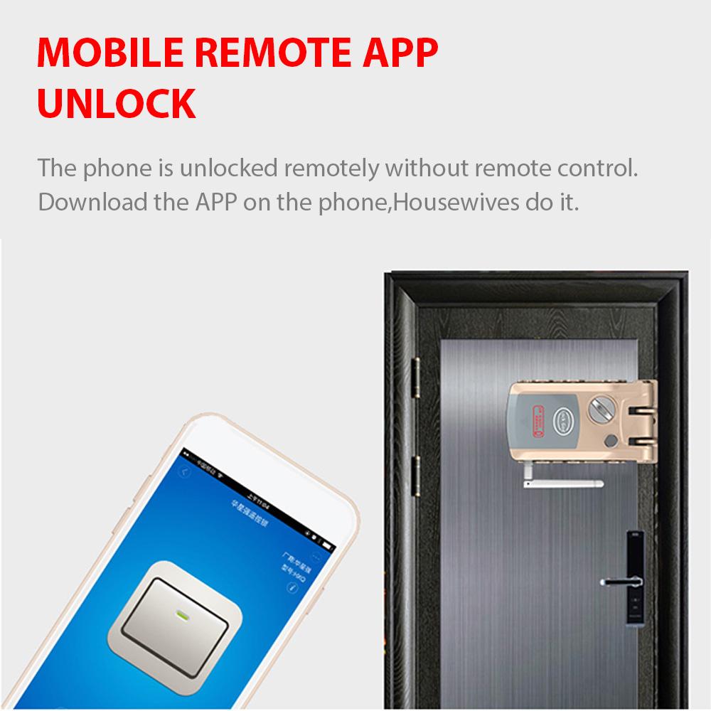 Remote Control Door Lock Home Security Double Anti-Theft Smart Lock App and BT Unlocking Wireless