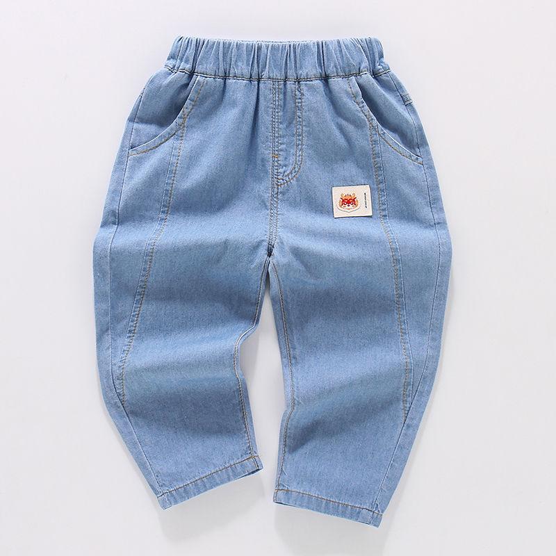 Boys' Denim Mosquito Proof Pants, Summer Children's Denim Pants Loose Baby Jeans