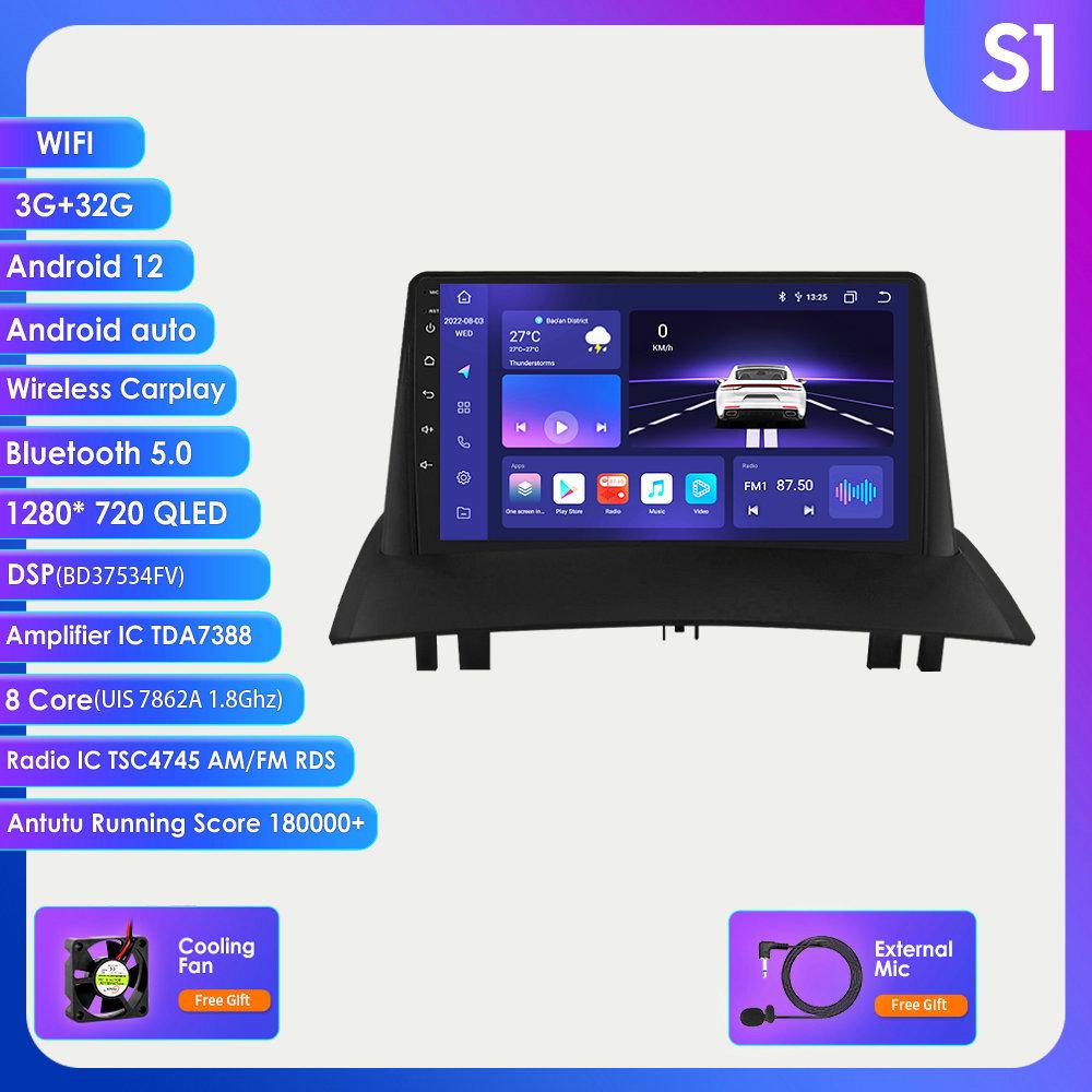 Система 7862 2din Android Autoradio для Renault Megane 2 2002-2009 Автомобильный радиоприемник Мультимедийный видеоплеер Интеллектуальный экран GPS-навигация Головное устройство Carplay 4G