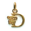 [E9121] - Gold Plated 'Letter D' Pendant - 15x10 Mm