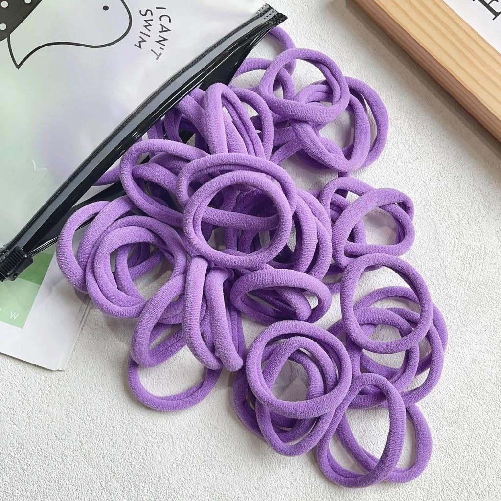 30/50/100PCS/Lot Girl Mix Colors Hair Bands Basic Hair Ties Elastic Headband Hair Scrunchies Women Accessories Ponytail Holder