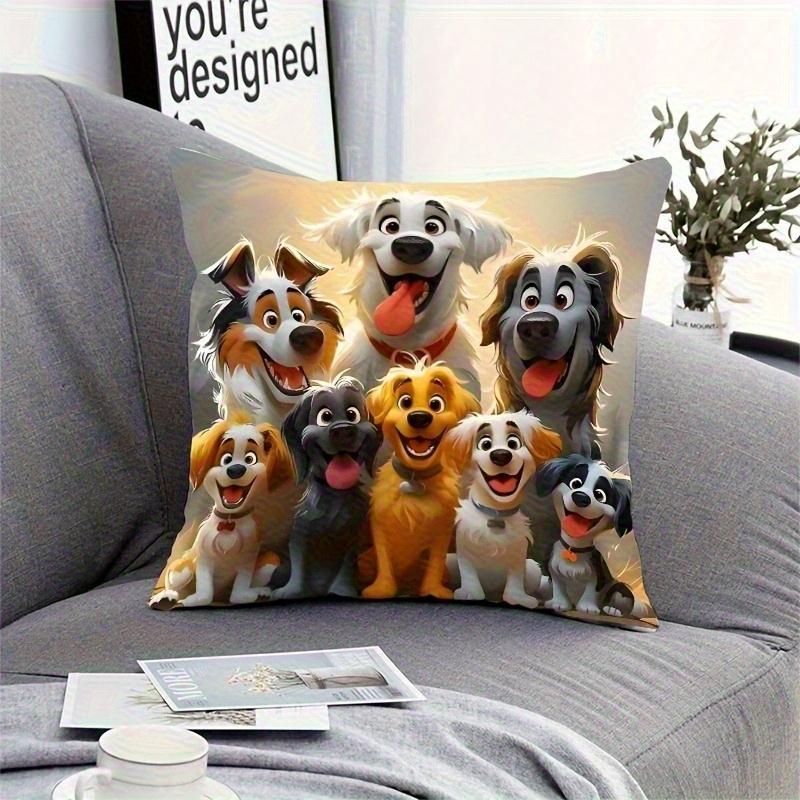 Vikama Puppy Print Short-Pile Fleece Pillowcase - Home Room Bedroom Decor Architectural Collectibles