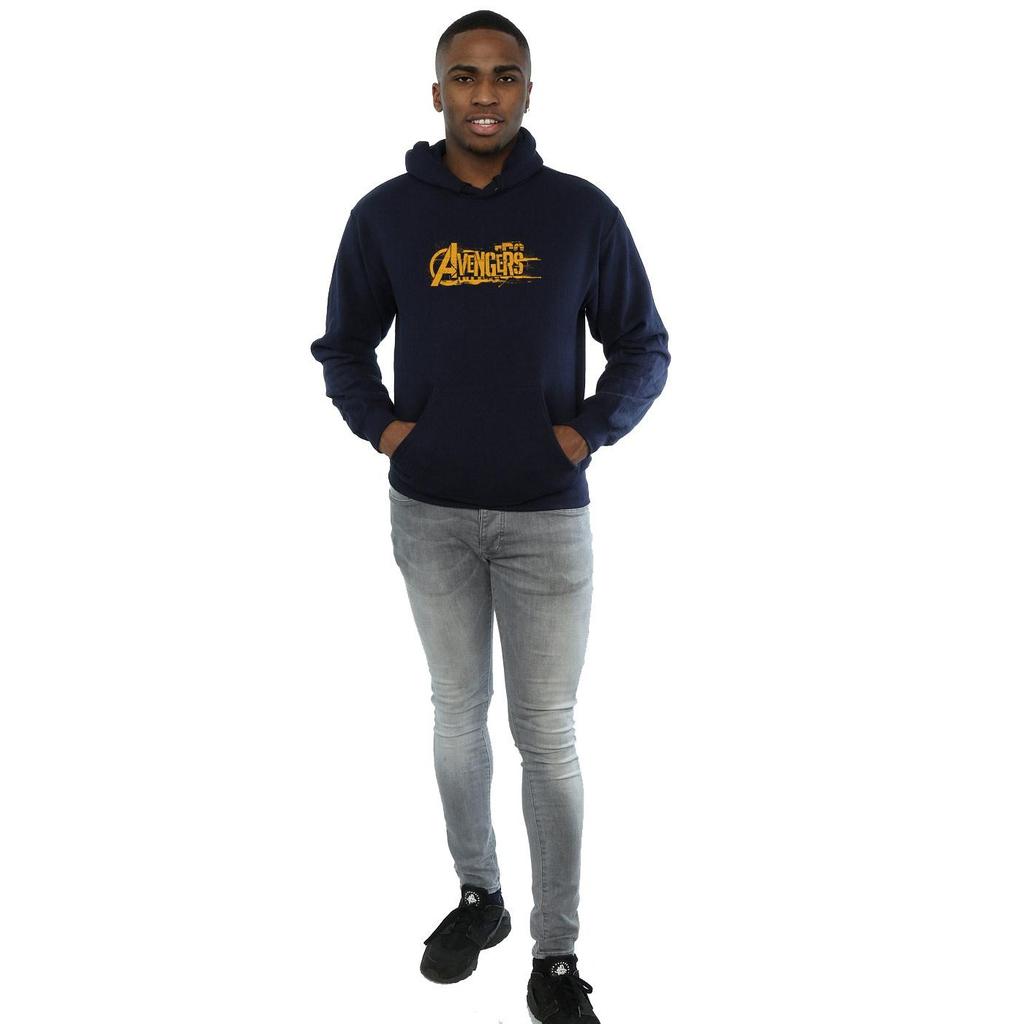 Marvel Mens Avengers Infinity War Orange Logo Hoodie