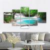 5 Panels Landscape Waterfall Posters and Prints Canvas Painting Wall Art Pictures Living Room Home Decor Lake Tree No Frame