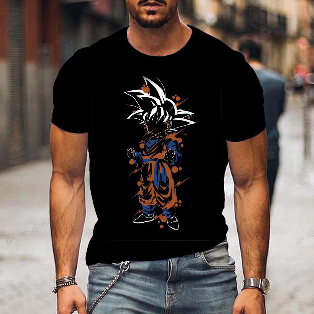 Костюм для малышей Dragon Ball Z Son Goku, детская летняя мужская футболка с принтом в стиле аниме, белая, черная, для мальчиков и девочек