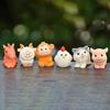 Mini Chinese Zodiac Animal Statue Colorful Resin Dragon Rabbit Miniature Figurine Cute Zodiac Ornament Home Decor