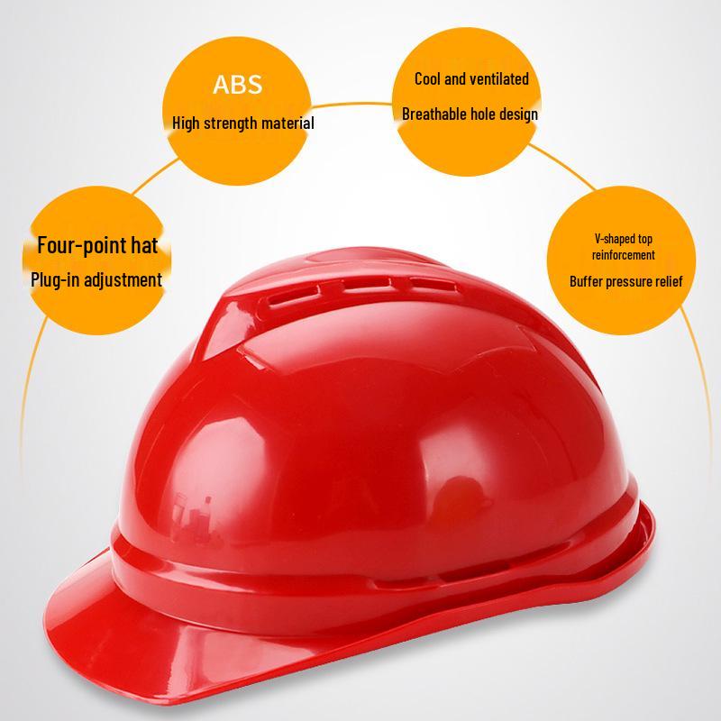 Customized Thickened ABS Safety Helmet: Breathable, Anti-Smash, Fiberglass, National Standard for Construction.