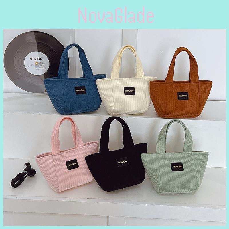 Small Canvas Bucket Purse For Women With Internal Pouch And Single Strap For Casual Wear