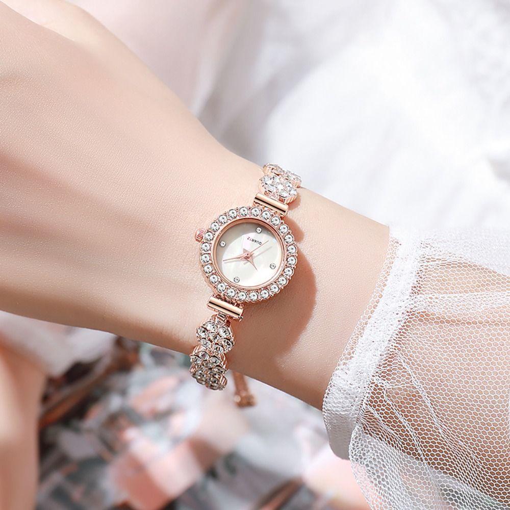 Rhinestone Women Watch Small Disc Wrist Watch Fashion Ladies Bracelet Watch Ladies