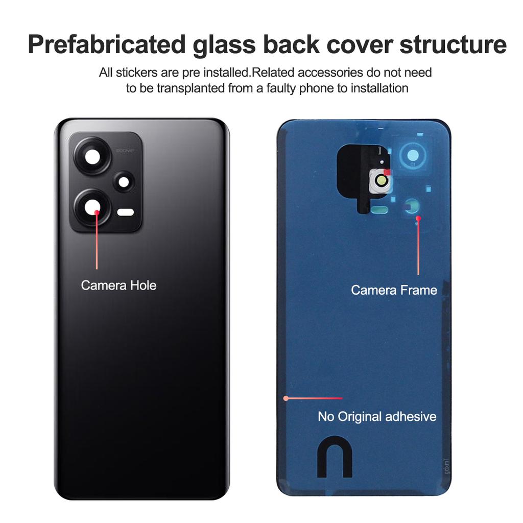 For Xiaomi Redmi Note 12 pro plus 5G Glass Back Cover Battery Rear Housing Panel Replacement 22101316UCP 22101316UG