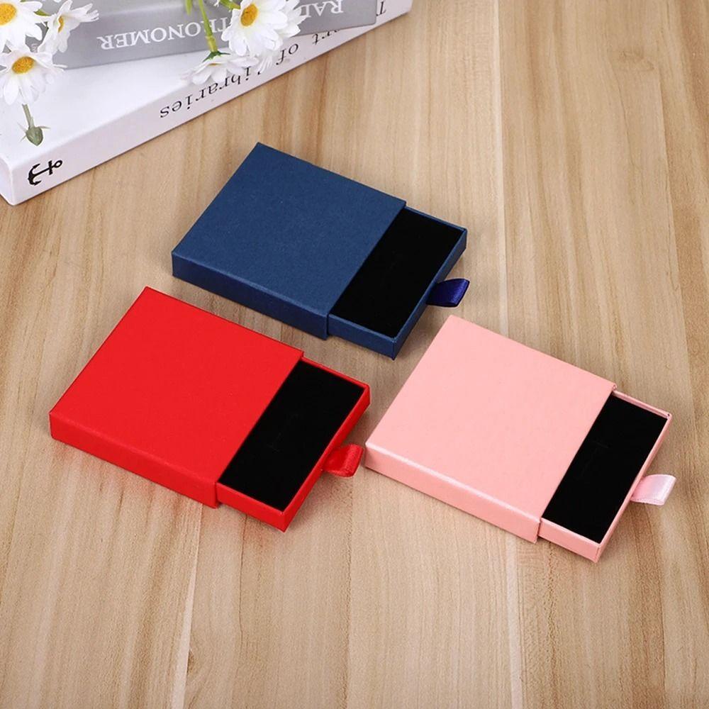 Thick Cardboard Drawer Jewelry Box Sponge Inside Jewelry Display Case Storage Box
