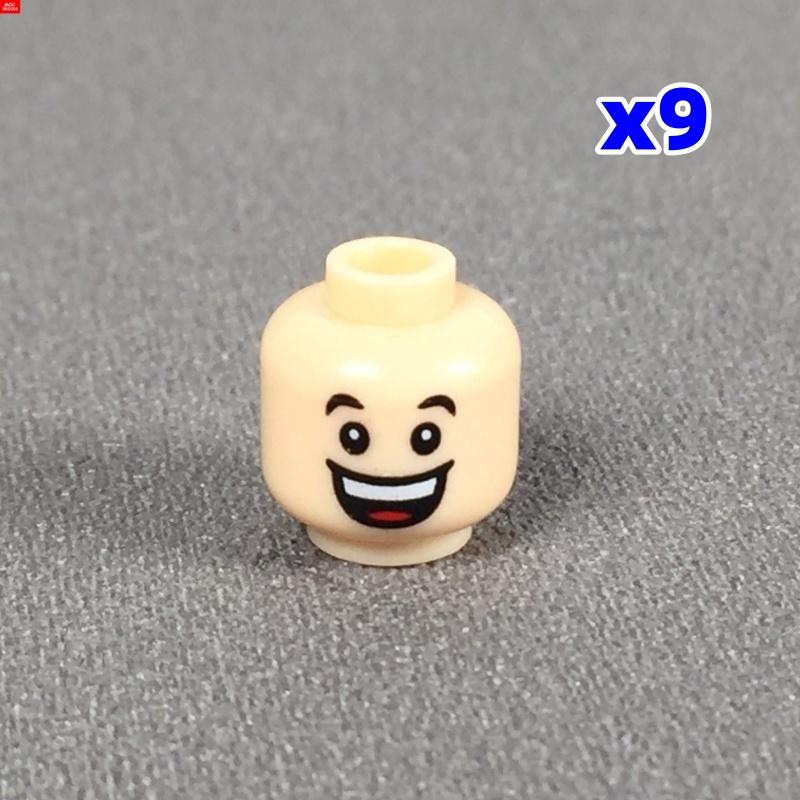 9 шт. Кубики MOC 8034 8046 Традиционное выражение лица: улыбка, смех 4 см Фигурка Лицо Печатная Голова Собранные Строительные Кирпичики Игрушки для Детей