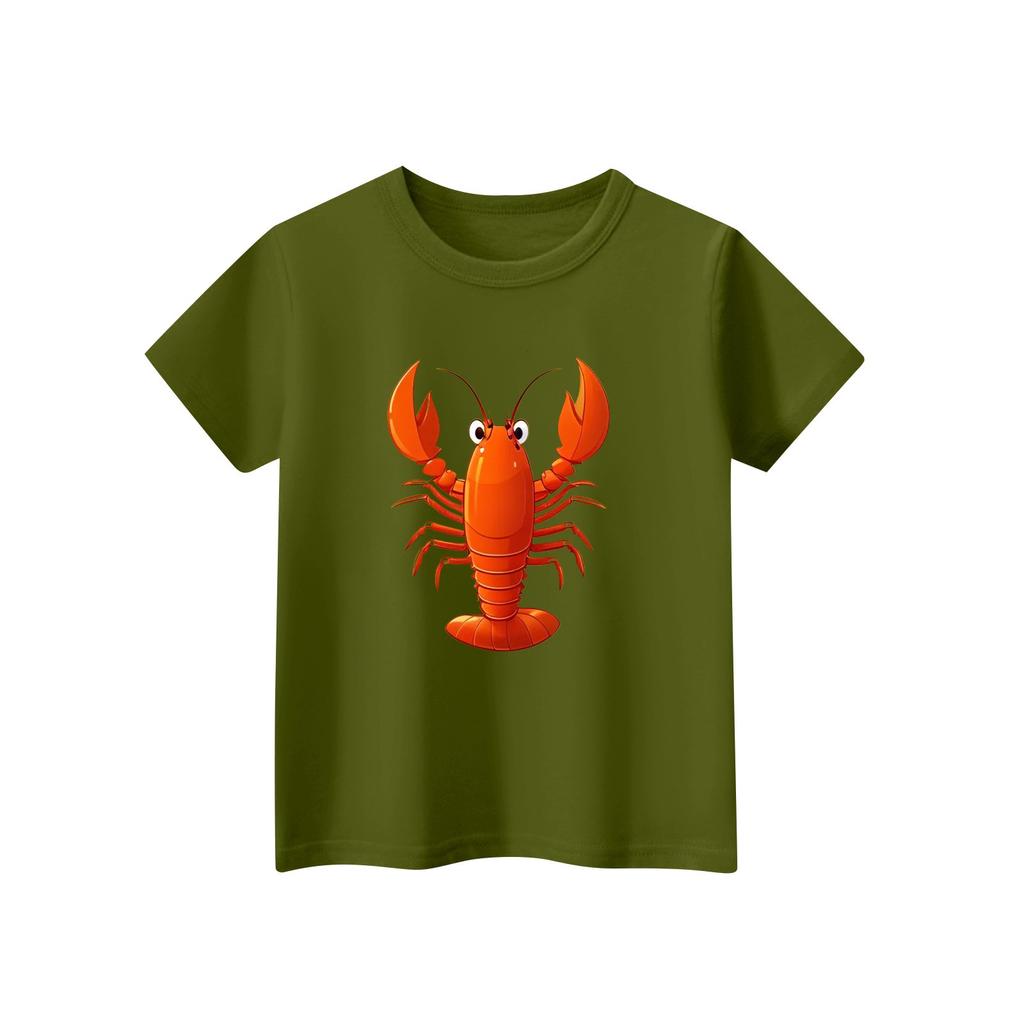 Детская футболка с коротким рукавом и принтом животных, повседневный топ