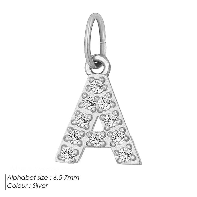 Европейская и американская подвеска-буква из нержавеющей стали, полностью инкрустированная бриллиантами, с вариантами ожерелья и браслета из циркония для самостоятельной сборки