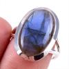 Natural Labradorite Gemstone 925 Solid Sterling Silver Jewelry Ring Size 7 Q8i41