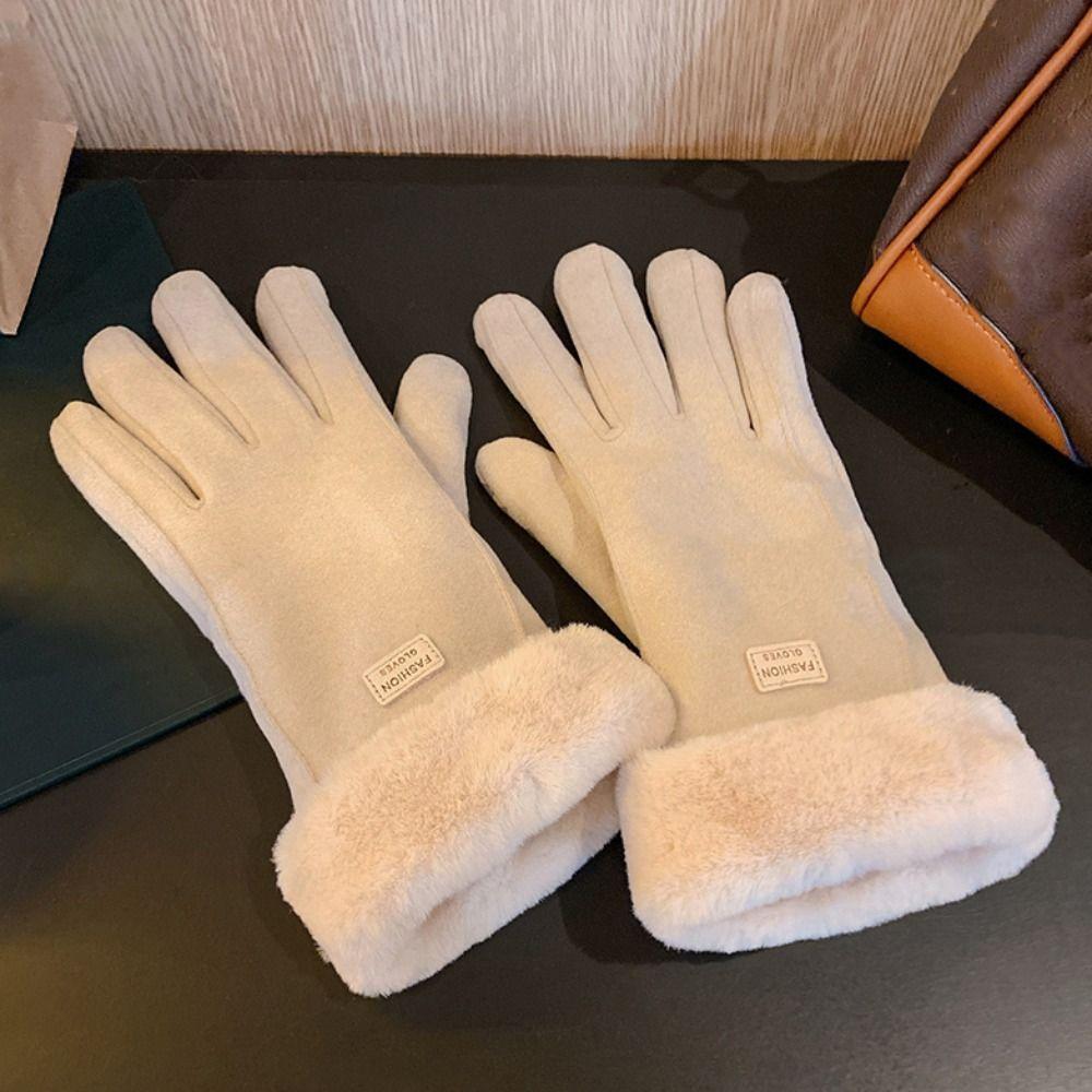 Soft Winter Gloves Velvet Women Mittens All-Match Plush Gloves  Outdoor