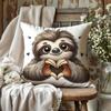 2D Hugging Penguins Pillow Cover Cute Couple Penguin Print Soft Cushion Case For Sofa Couch Animal Lover Home Decor