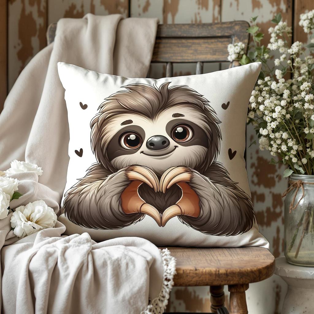 2D Hugging Penguins Pillow Cover Cute Couple Penguin Print Soft Cushion Case For Sofa Couch Animal Lover Home Decor