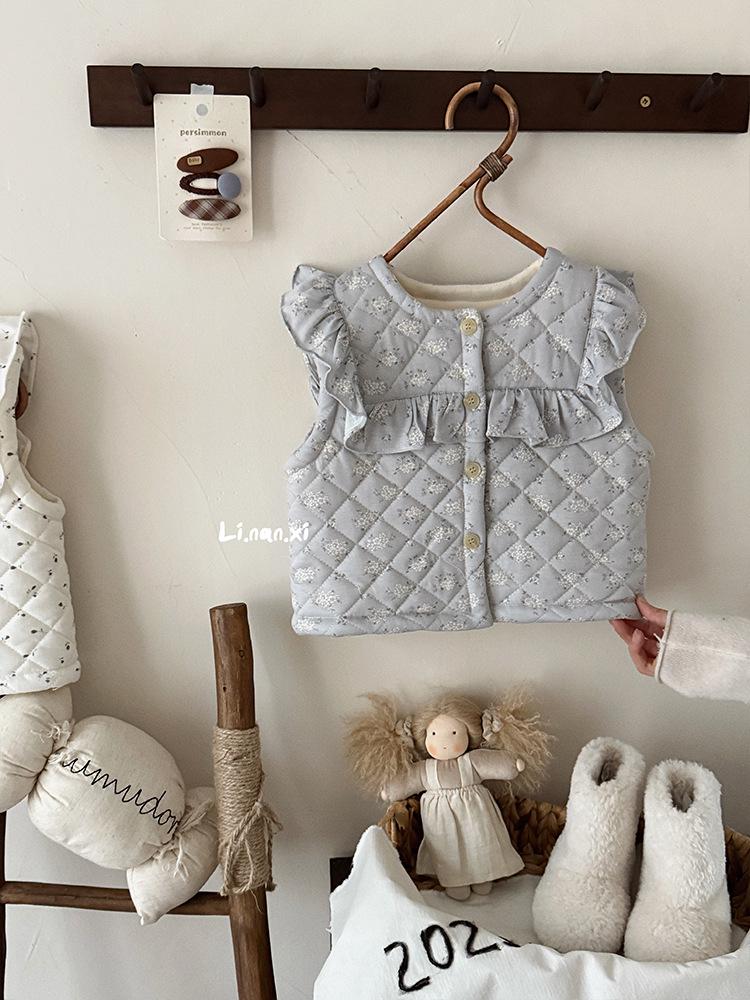 88330 Детский стеганый хлопковый жилет на осень/зиму - Новинка 2025 Теплая куртка без рукавов для мальчиков и девочек