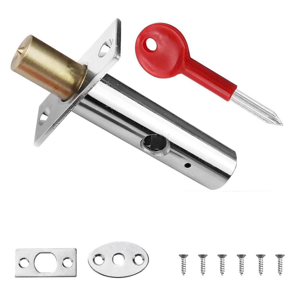 Internal Door Lock with Star Key 1 Piece Stainless Steel Anti-Theft Bolt Lock for Residential and Commercial Use